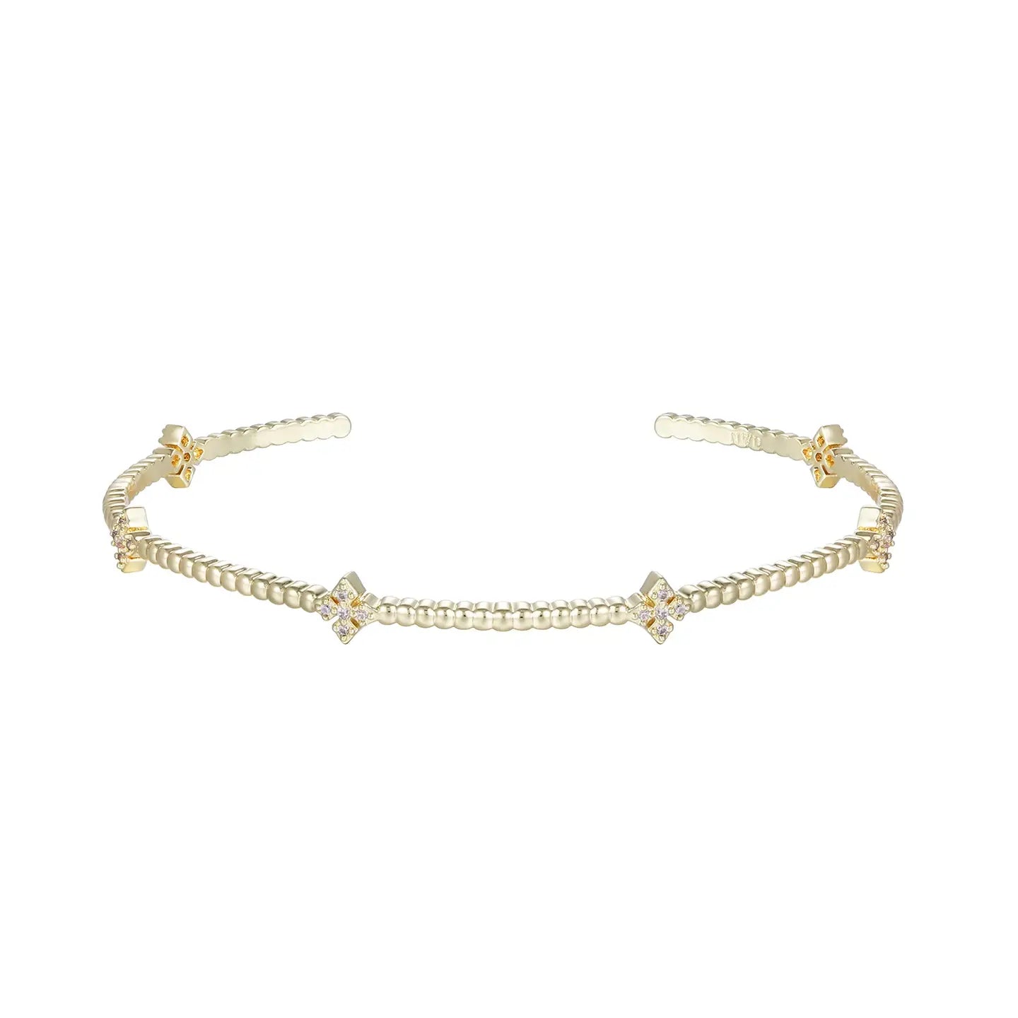 Natalie Wood - Radiant Cross Station Mini Cuff Bracelet Gold-110 Jewelry & Hair-Natalie Wood-July & June Women's Fashion Boutique Located in San Antonio, Texas