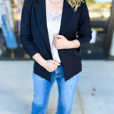 The Blair Blazer - Black-600 Outerwear-SKIES ARE BLUE-July & June Women's Fashion Boutique Located in San Antonio, Texas