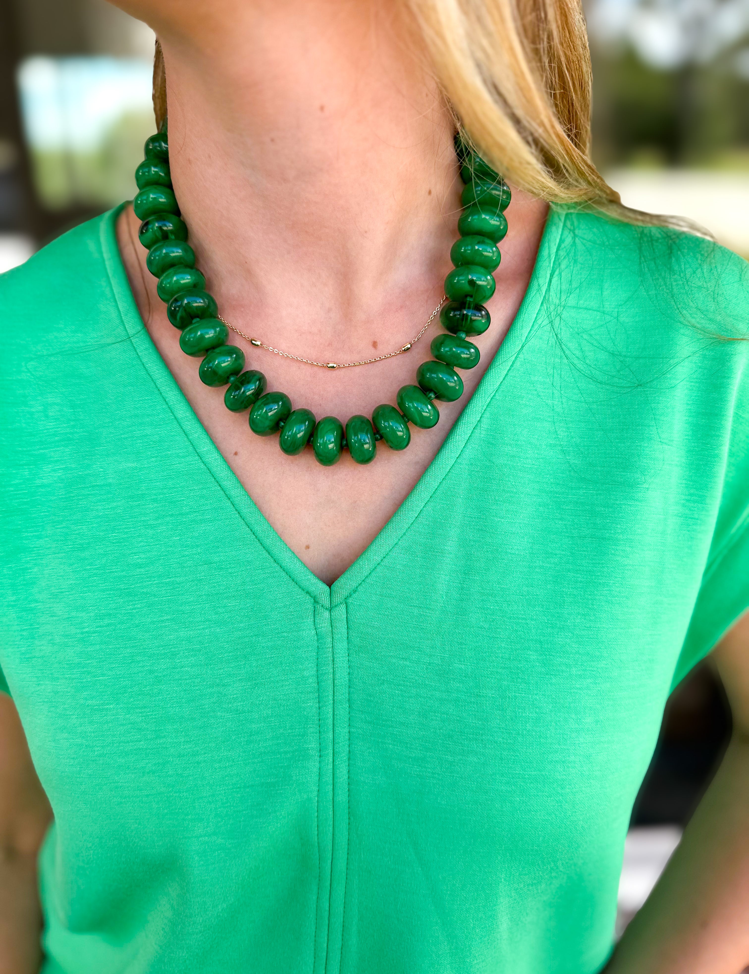 The Bailey Beaded Necklace - Green-110 Jewelry & Hair-Gemelli-July & June Women's Fashion Boutique Located in San Antonio, Texas