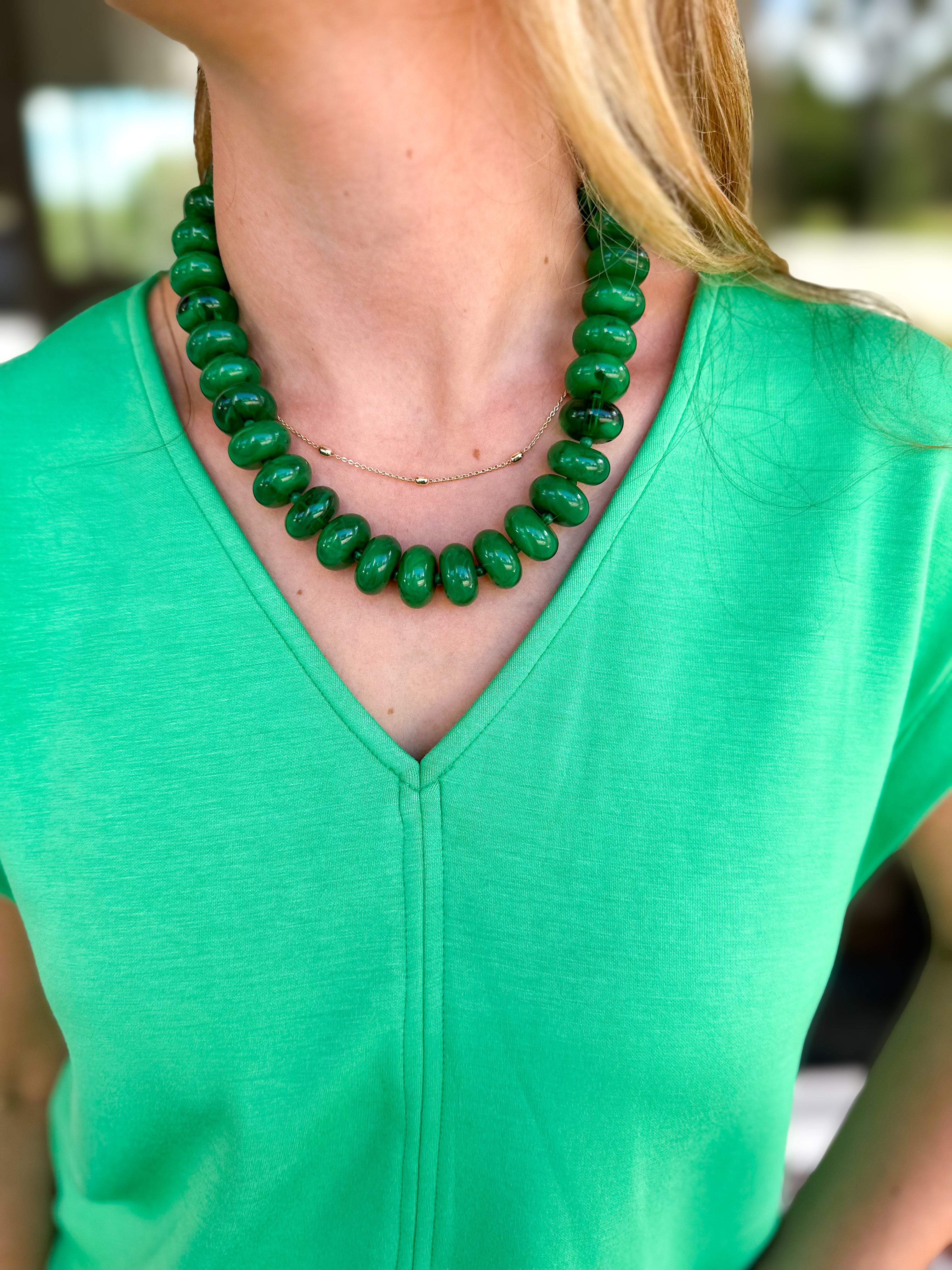 The Bailey Beaded Necklace - Green-110 Jewelry & Hair-Gemelli-July & June Women's Fashion Boutique Located in San Antonio, Texas