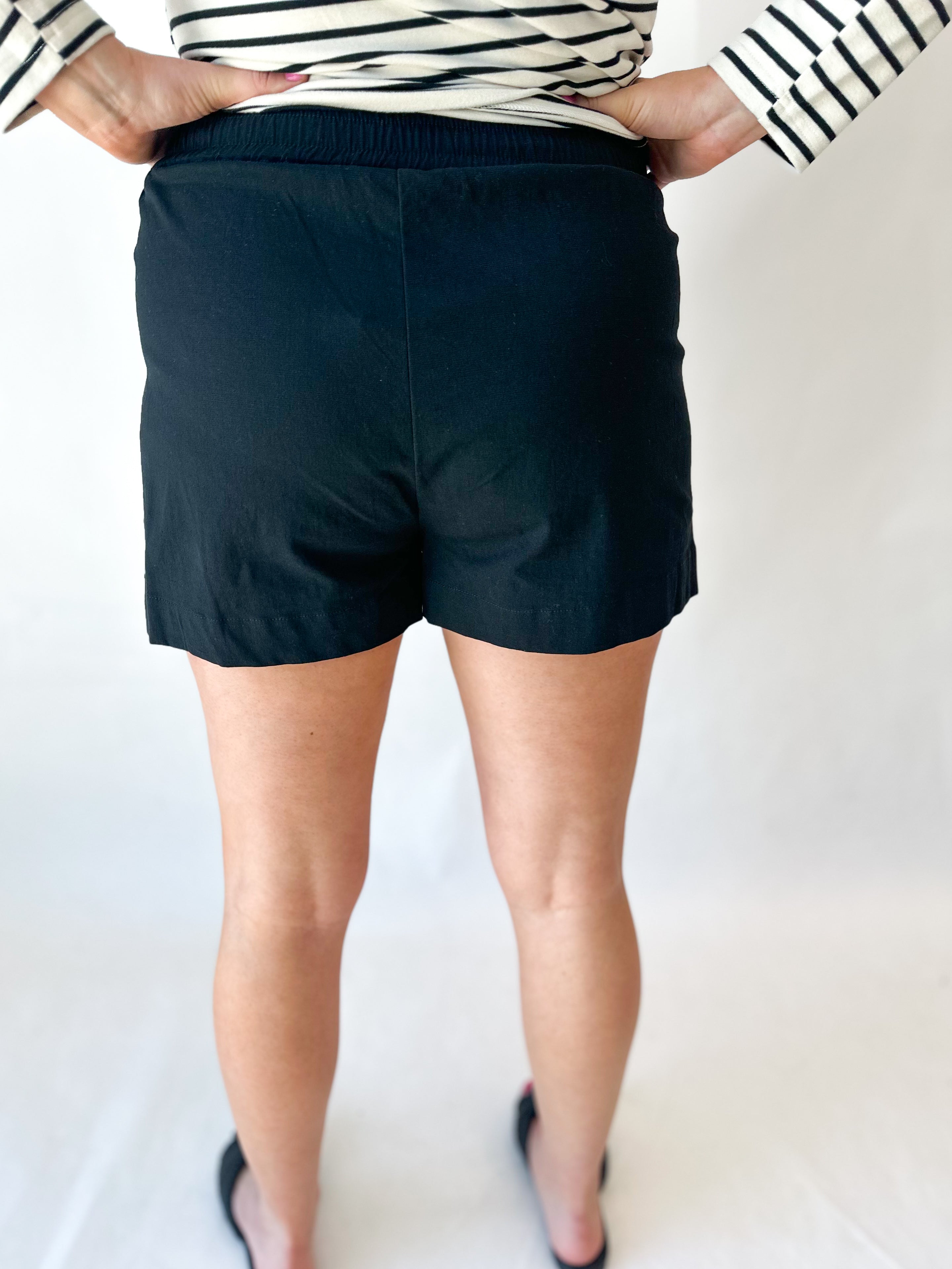 The Everyday Short - Black-410 Shorts/Skirts-ENTRO-July & June Women's Fashion Boutique Located in San Antonio, Texas