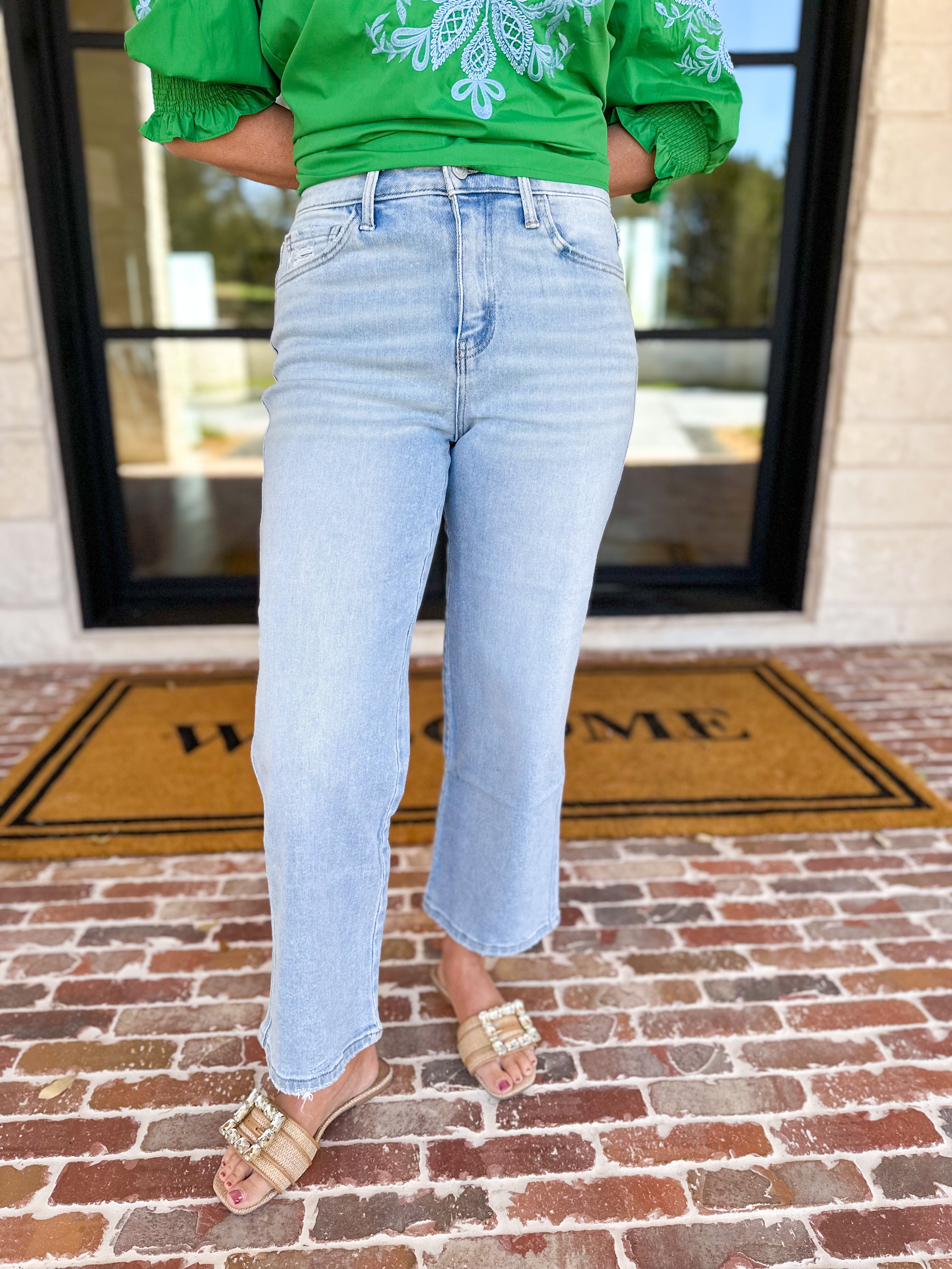 Vervet - High Rise Cropped Slim Wide Jeans-400 Pants-VEVERT BY FLYING MONKEY-July & June Women's Fashion Boutique Located in San Antonio, Texas