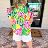 Take Me To The Tropics Blouse-200 Fashion Blouses-FATE-July & June Women's Fashion Boutique Located in San Antonio, Texas