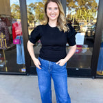 Pink Friday Doorbuster - Chic Short Sleeve Sweater Top - Black - ONLINE-PINK FRIDAY DOORBUSTERS-ZENANA-July & June Women's Fashion Boutique Located in San Antonio, Texas