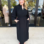 Classic Midi Dress - Black-500 Midi-JODIFL-July & June Women's Fashion Boutique Located in San Antonio, Texas