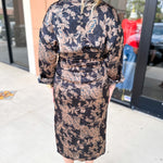 Gold Floral Elegance Midi Dress-500 Midi-FATE-July & June Women's Fashion Boutique Located in San Antonio, Texas