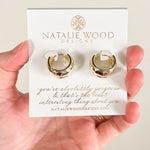 Natalie Wood - Reflection Mini Hoop Earrings - Gold-110 Jewelry & Hair-Natalie Wood-July & June Women's Fashion Boutique Located in San Antonio, Texas