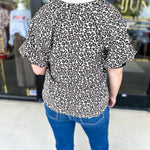 Zip Up Cheetah Top-200 Fashion Blouses-ENTRO-July & June Women's Fashion Boutique Located in San Antonio, Texas
