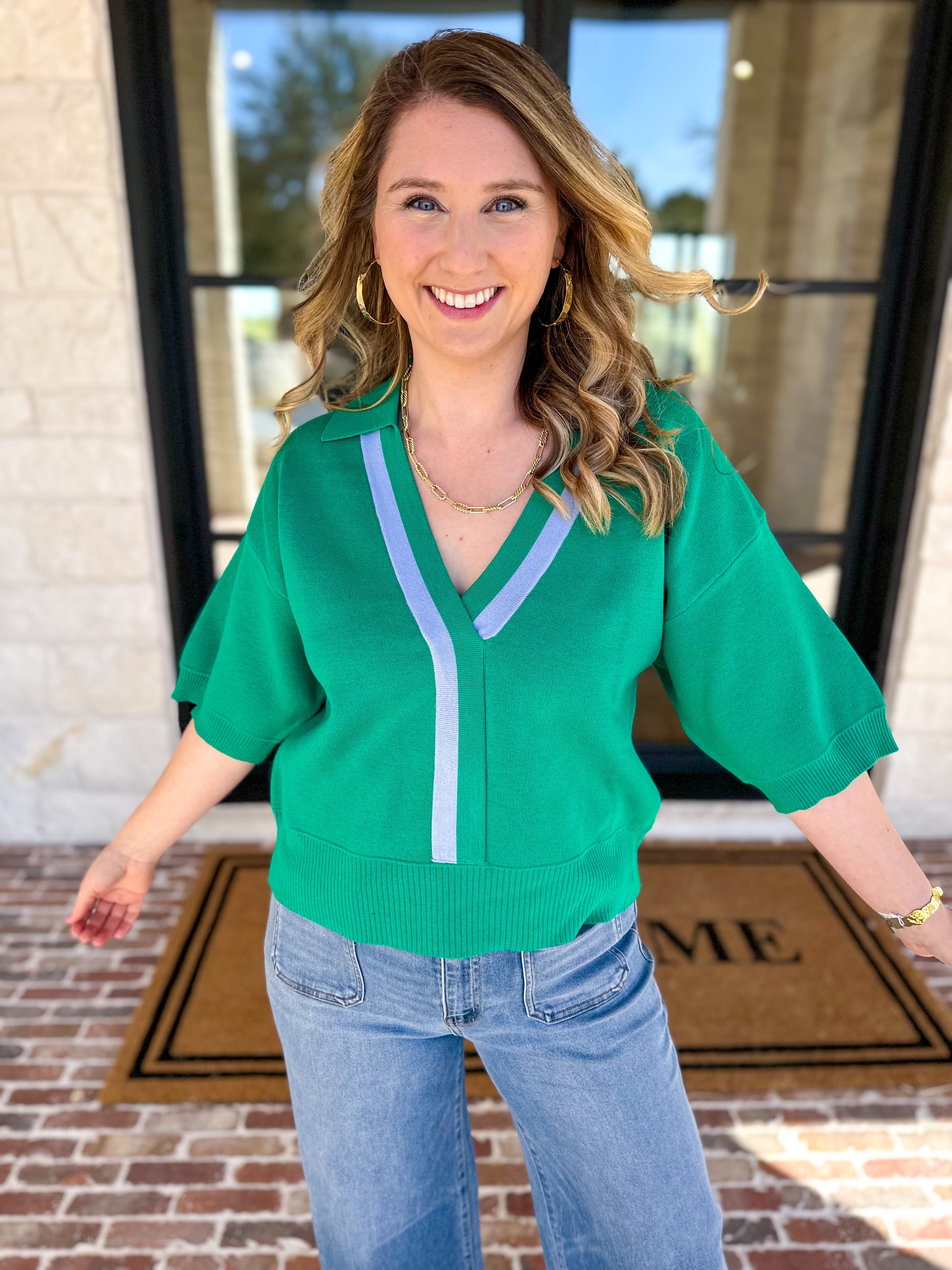 The Go-To Girl Sweater Top - Green-230 Sweaters/Cardis-ENTRO-July & June Women's Fashion Boutique Located in San Antonio, Texas