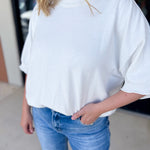 Lightweight Sweater Top - White-230 Sweaters/Cardis-FATE-July & June Women's Fashion Boutique Located in San Antonio, Texas