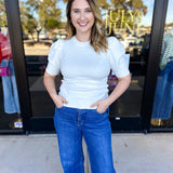 Pink Friday Doorbuster - Chic Short Sleeve Sweater Top - Ivory - ONLINE-PINK FRIDAY DOORBUSTERS-ZENANA-July & June Women's Fashion Boutique Located in San Antonio, Texas