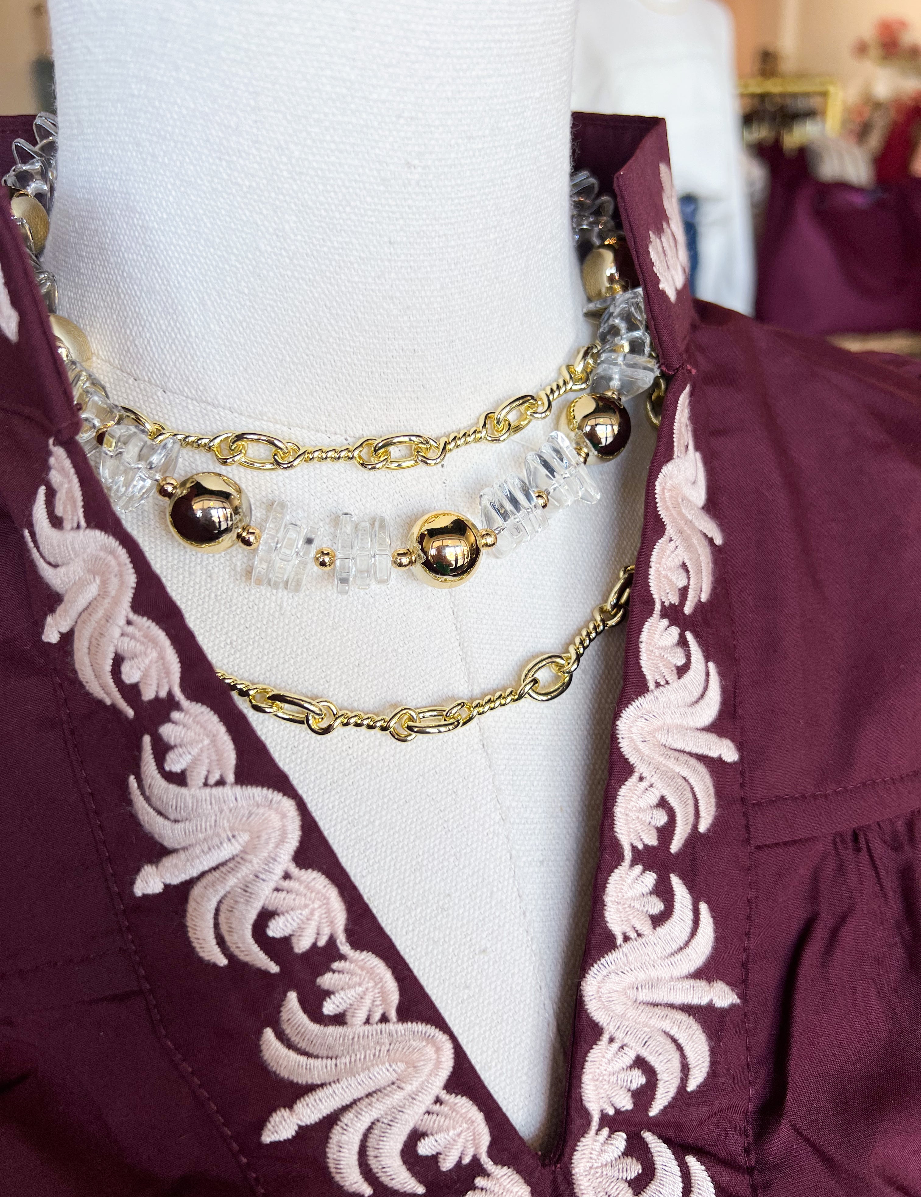 Treasure Jewels - Clearly Understated Beaded Necklace-110 Jewelry & Hair-Treasure Jewels-July & June Women's Fashion Boutique Located in San Antonio, Texas