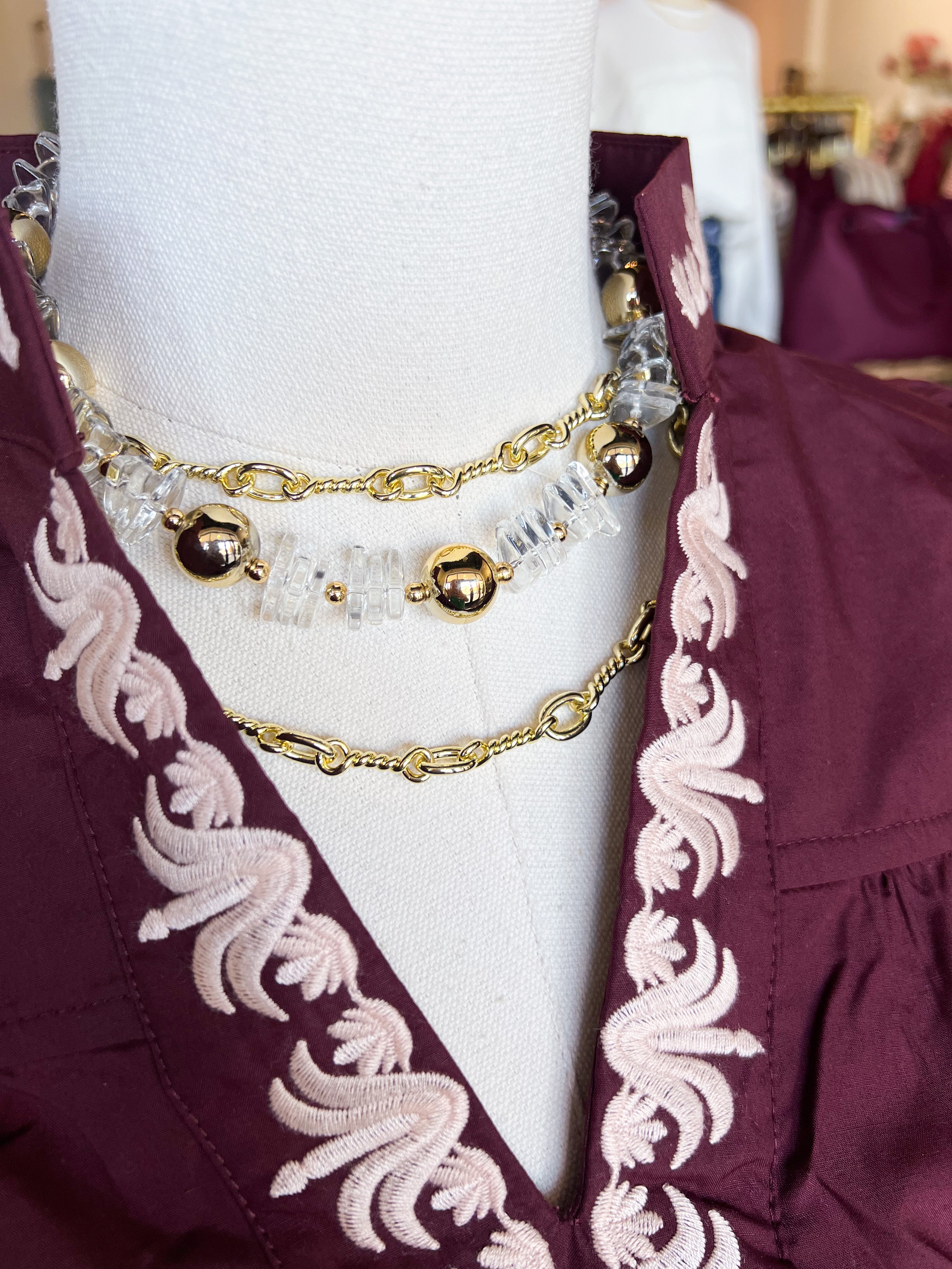 Treasure Jewels - Clearly Understated Beaded Necklace-110 Jewelry & Hair-Treasure Jewels-July & June Women's Fashion Boutique Located in San Antonio, Texas