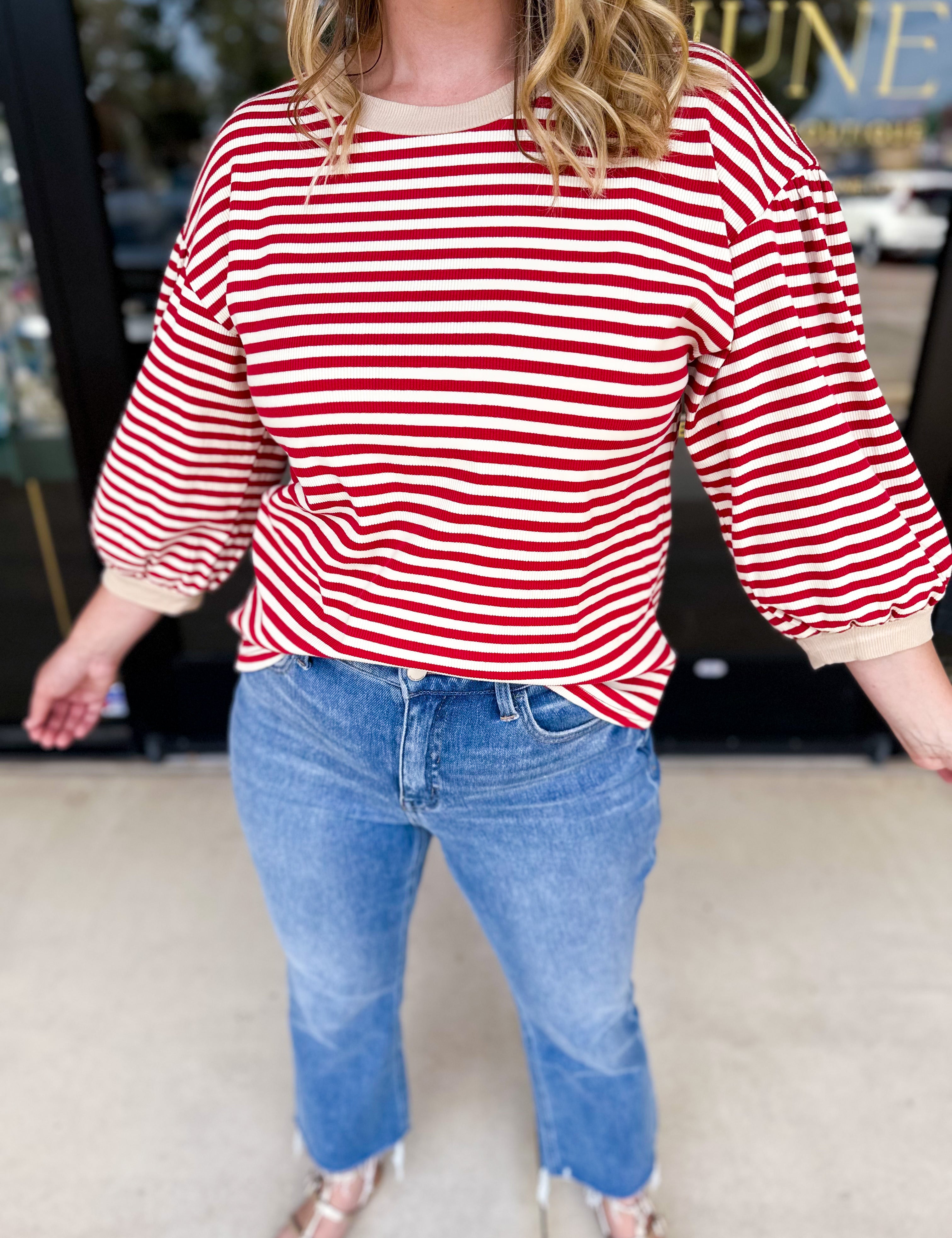 The Cammy Tee - Red-210 Casual Blouses-JODIFL-July & June Women's Fashion Boutique Located in San Antonio, Texas