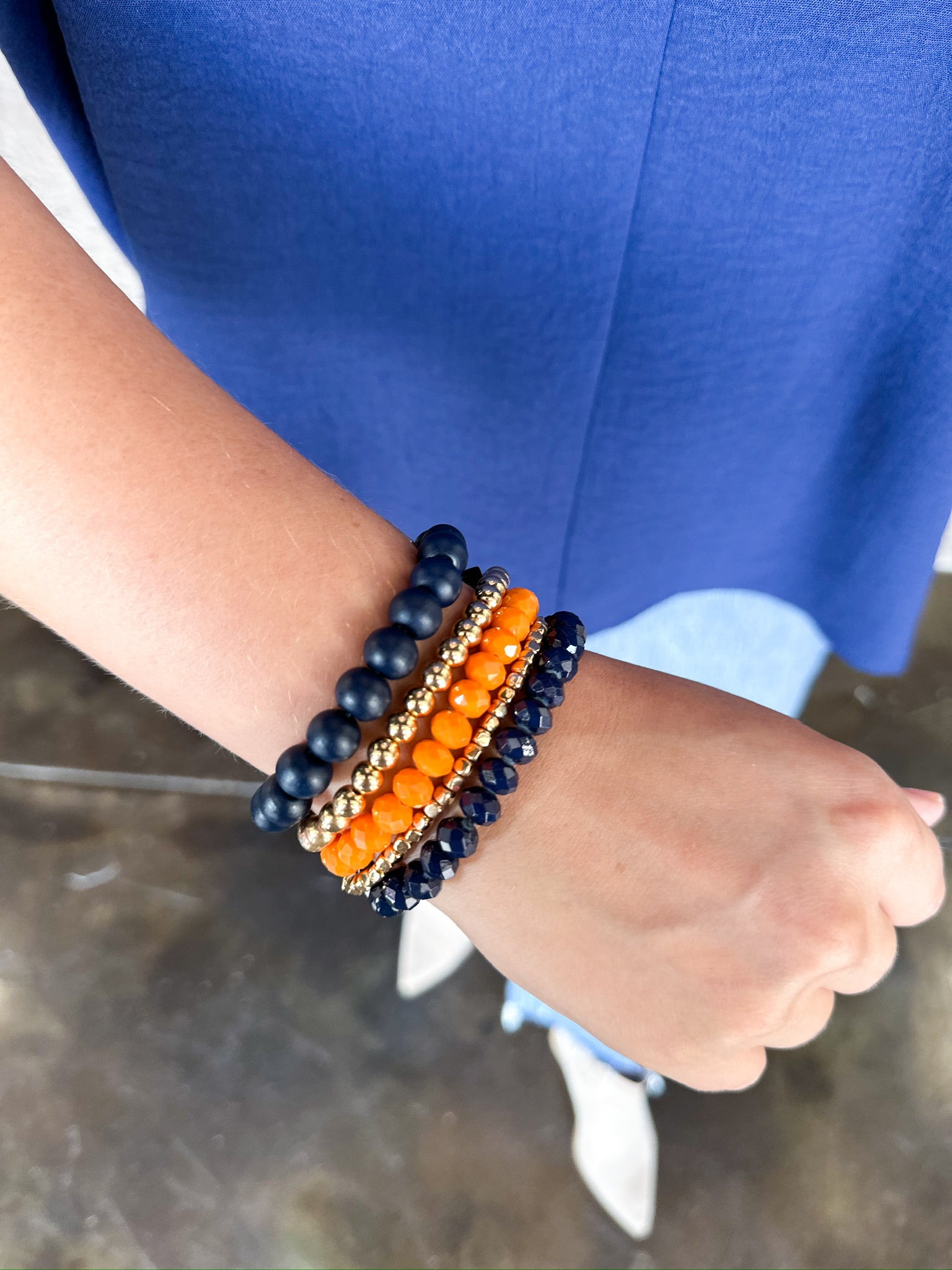 Michelle McDowell - Bracelet Set - Navy & Orange-110 Jewelry & Hair-Michelle McDowell-July & June Women's Fashion Boutique Located in San Antonio, Texas