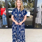 The Kailey Midi Dress - Navy-500 Midi-ENTRO-July & June Women's Fashion Boutique Located in San Antonio, Texas