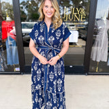 The Kailey Midi Dress - Navy-500 Midi-ENTRO-July & June Women's Fashion Boutique Located in San Antonio, Texas