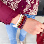 Michelle McDowell - Bracelet Set - Maroon & White-110 Jewelry & Hair-Michelle McDowell-July & June Women's Fashion Boutique Located in San Antonio, Texas