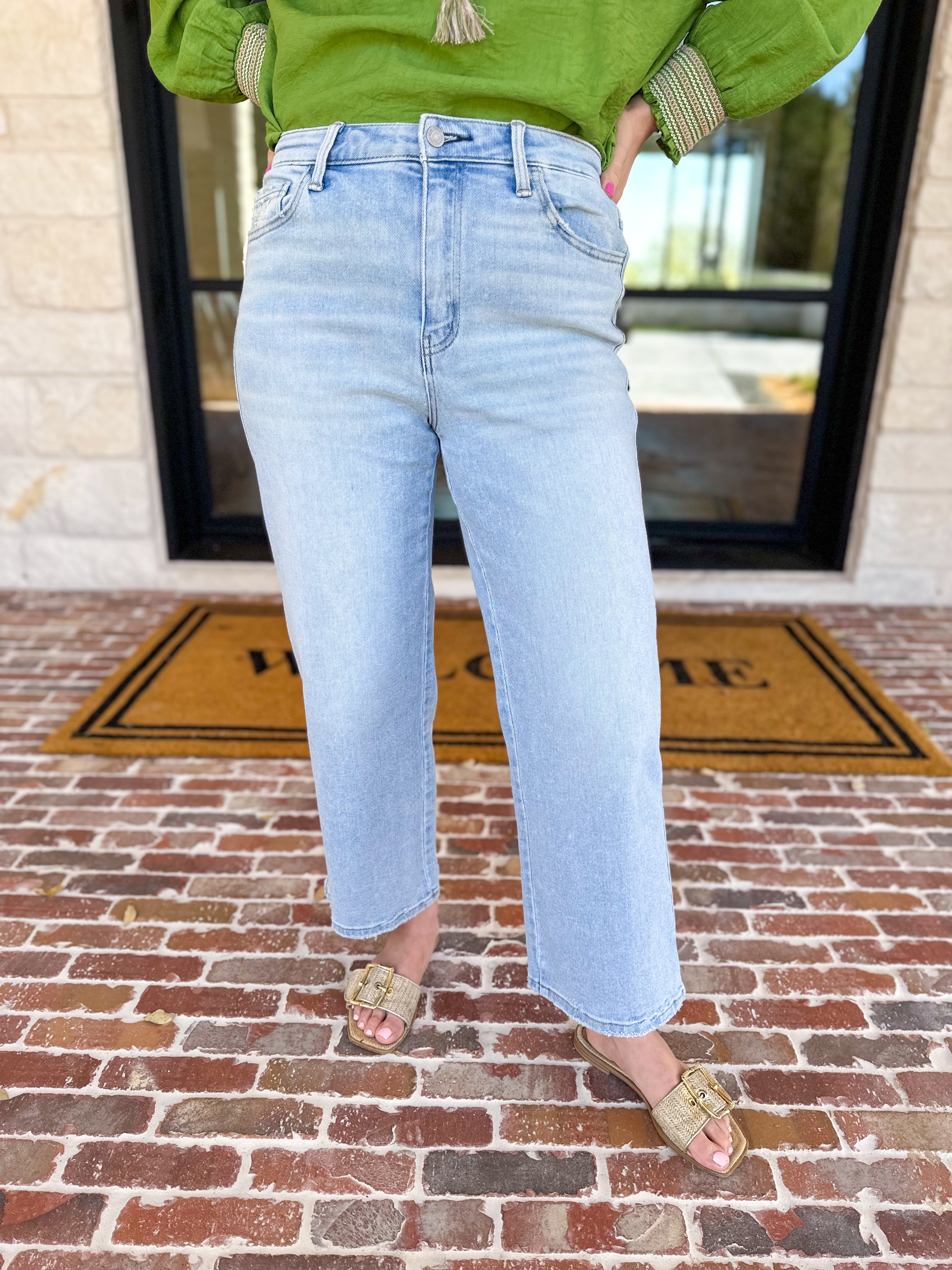 Vervet - High Rise Cropped Slim Wide Jeans-400 Pants-VEVERT BY FLYING MONKEY-July & June Women's Fashion Boutique Located in San Antonio, Texas