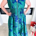 Teal & Bold Blue Midi Dress-500 Midi-FATE-July & June Women's Fashion Boutique Located in San Antonio, Texas