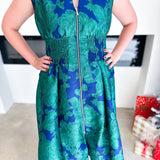 Teal & Bold Blue Midi Dress-500 Midi-FATE-July & June Women's Fashion Boutique Located in San Antonio, Texas