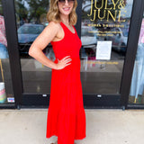 The Summertime Savvy Midi Dress - Red-500 Midi-SKIES ARE BLUE-July & June Women's Fashion Boutique Located in San Antonio, Texas
