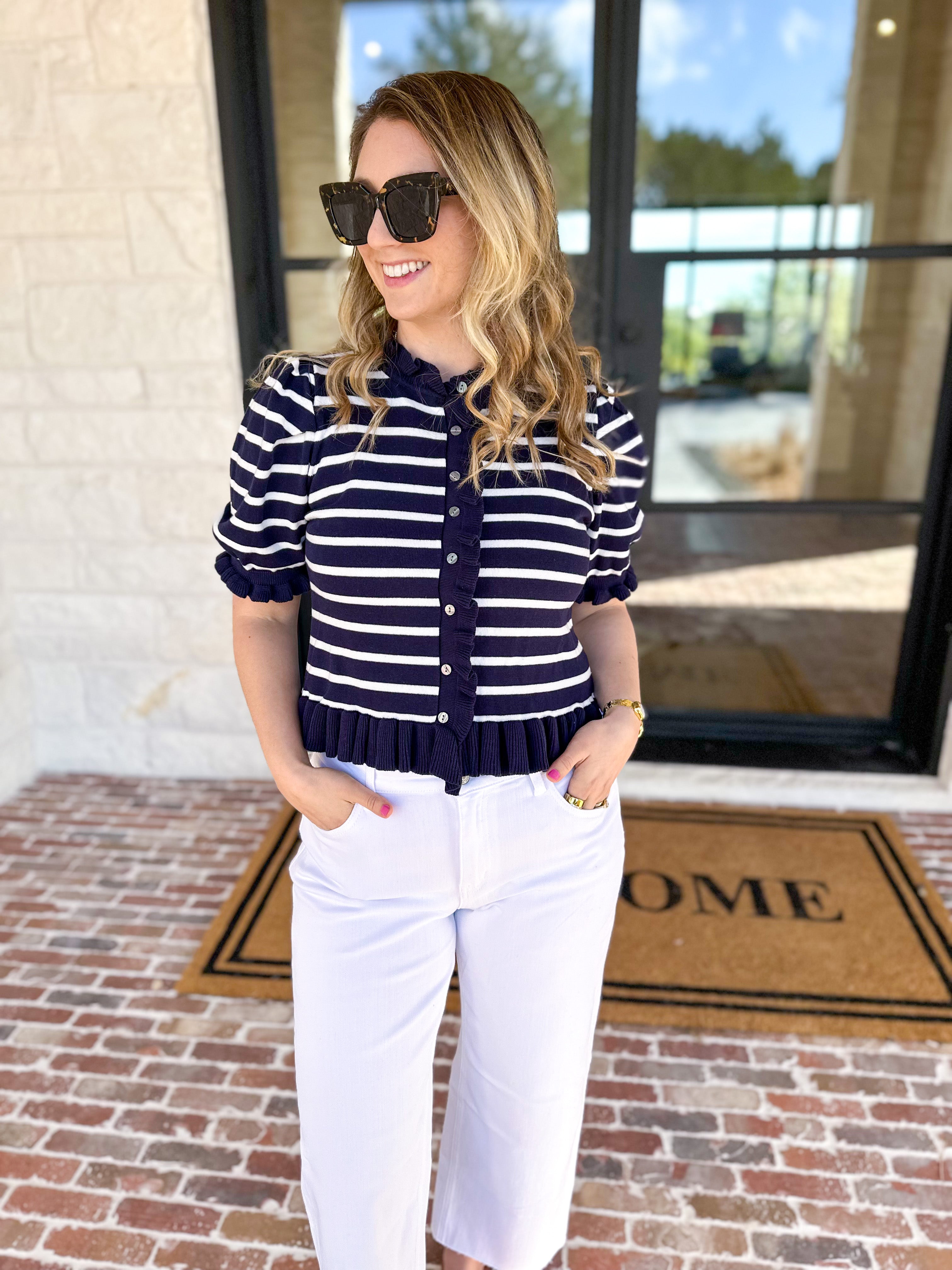 The Simply Sweet Cardigan - Navy-230 Sweaters/Cardis-ENTRO-July & June Women's Fashion Boutique Located in San Antonio, Texas