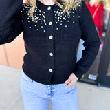 Current Air - Black Gem Cardigan-230 Sweaters/Cardis-CURRENT AIR CLOTHING-July & June Women's Fashion Boutique Located in San Antonio, Texas