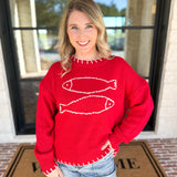 Fish Knit Sweater-BAILEY ROSE-July & June Women's Fashion Boutique Located in San Antonio, Texas