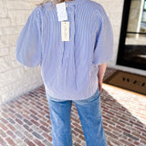Stripe Dolman Blouse - Navy-200 Fashion Blouses-ALLIE ROSE-July & June Women's Fashion Boutique Located in San Antonio, Texas