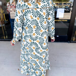 Sage & Mustard Abstract Midi Dress-500 Midi-JODIFL-July & June Women's Fashion Boutique Located in San Antonio, Texas