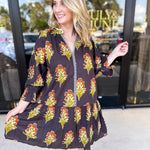 THML - Black Floral Mini Dress-510 Mini-THML-July & June Women's Fashion Boutique Located in San Antonio, Texas