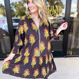 THML - Black Floral Mini Dress-510 Mini-THML-July & June Women's Fashion Boutique Located in San Antonio, Texas