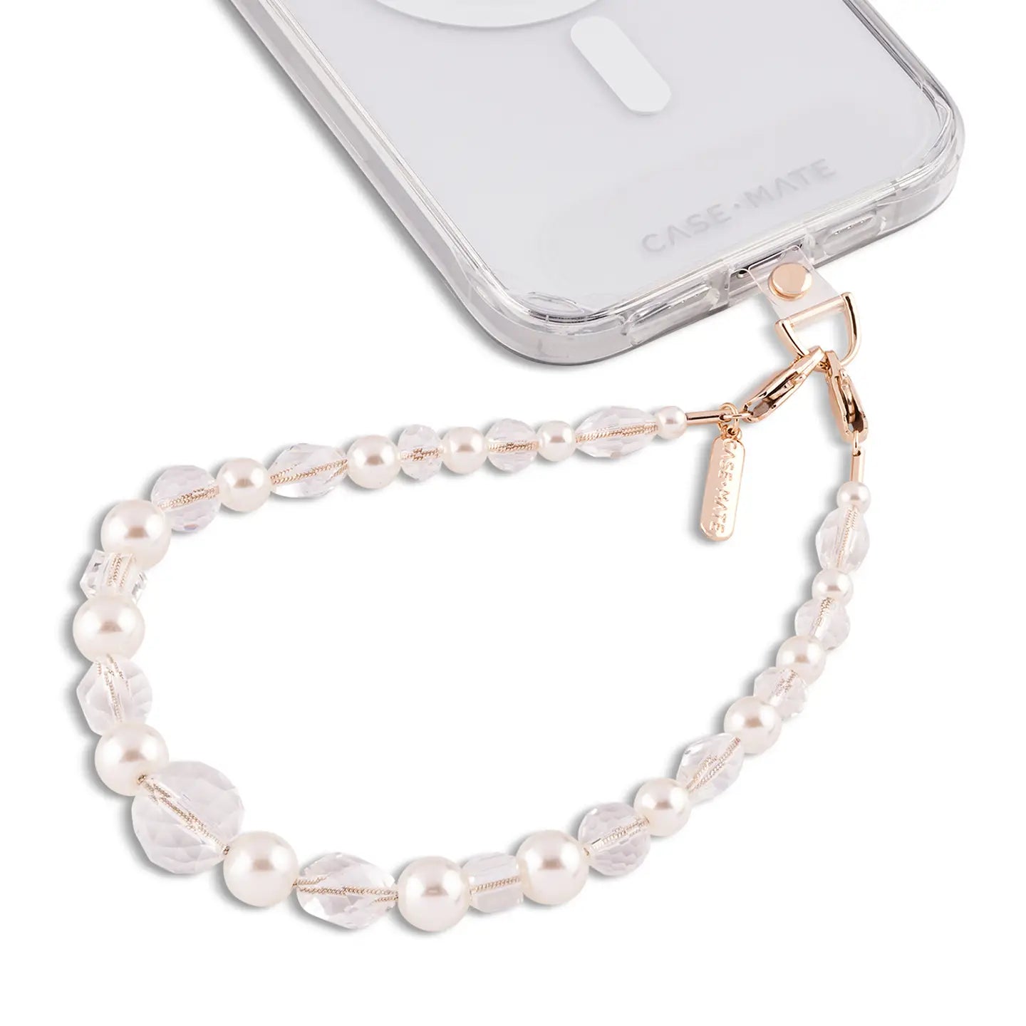 Case-Mate - Crystal, Pearl, and Rose Gold Phone Charm-130 Accessories-Casemate-July & June Women's Fashion Boutique Located in San Antonio, Texas