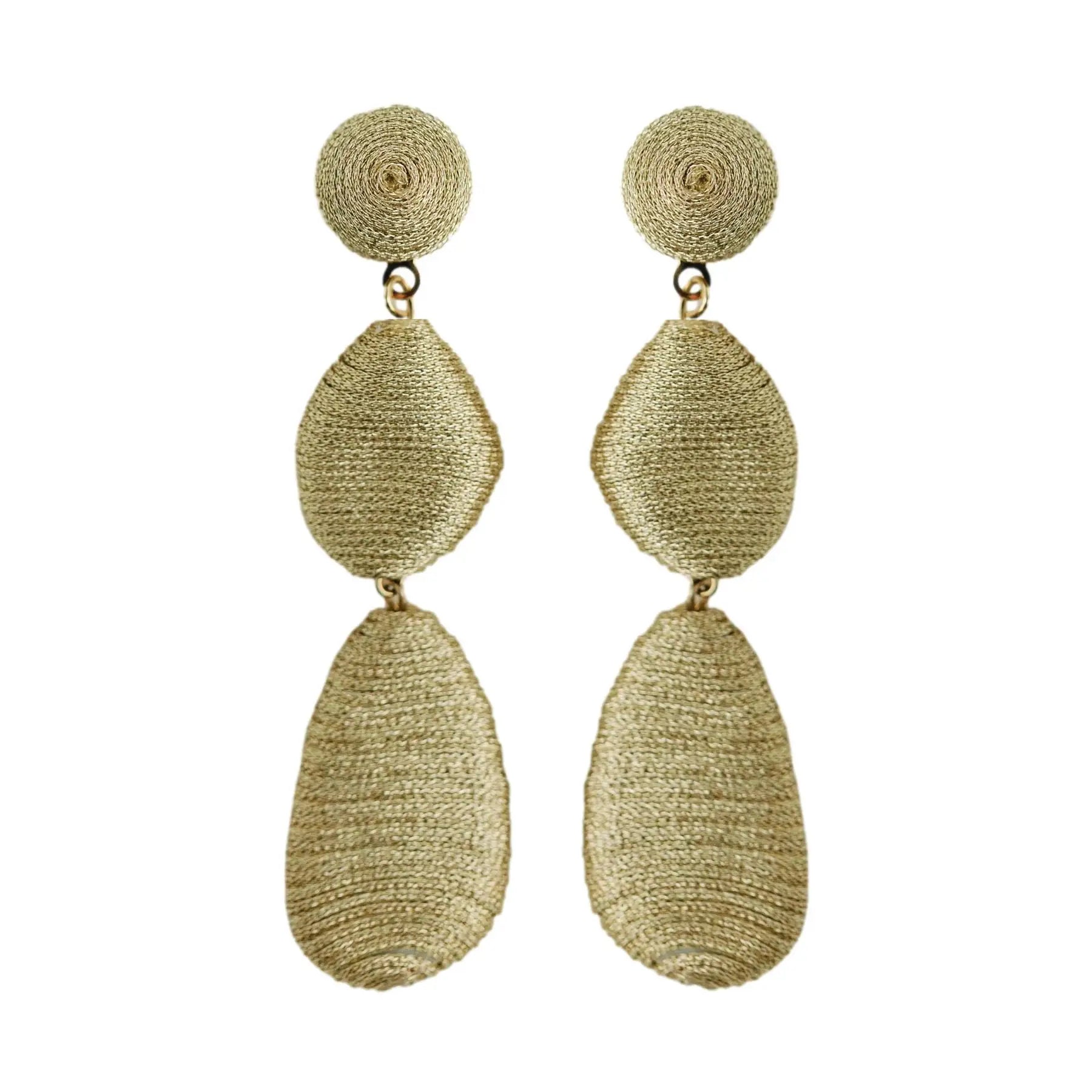 Gold Lido Statement Drop Earrings-110 Jewelry & Hair-St Armands Designs of Sarasota-July & June Women's Fashion Boutique Located in San Antonio, Texas