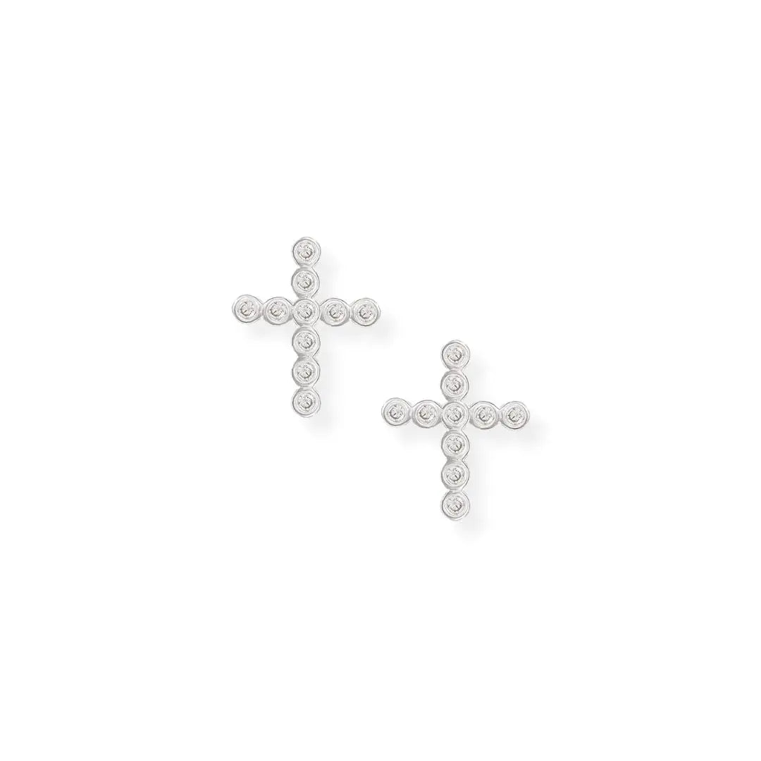 Natalie Wood - Legacy Cross Stud Earrings - Silver-110 Jewelry & Hair-July & June Women's Boutique-July & June Women's Fashion Boutique Located in San Antonio, Texas