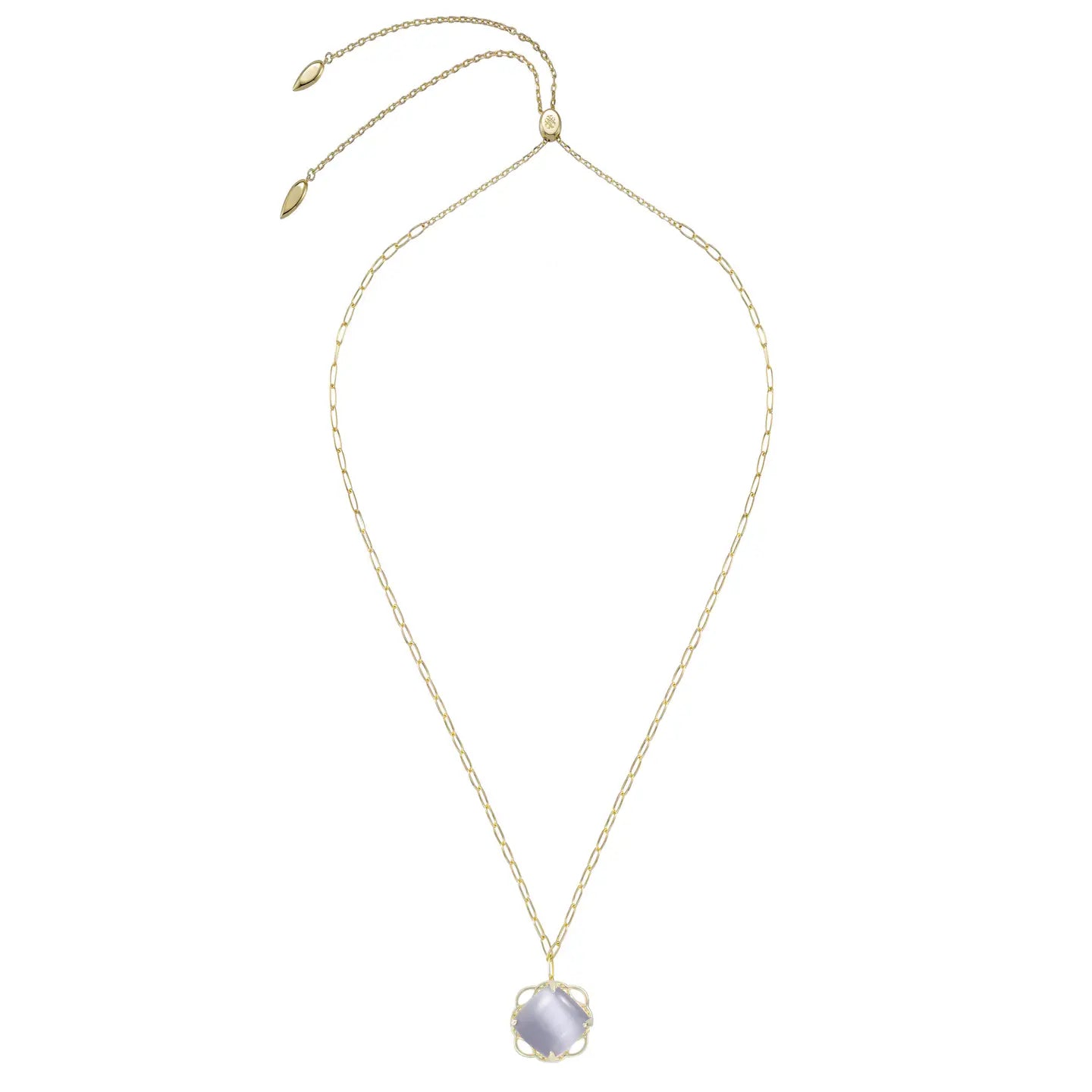 Natalie Wood - She's A Gem Adjustable Necklace in Slate Cats Eye/Gold-110 Jewelry & Hair-Natalie Wood-July & June Women's Fashion Boutique Located in San Antonio, Texas
