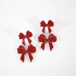 Sunshine Tienda - Burgundy Bow Dangles-110 Jewelry & Hair-Sunshine Tienda-July & June Women's Fashion Boutique Located in San Antonio, Texas
