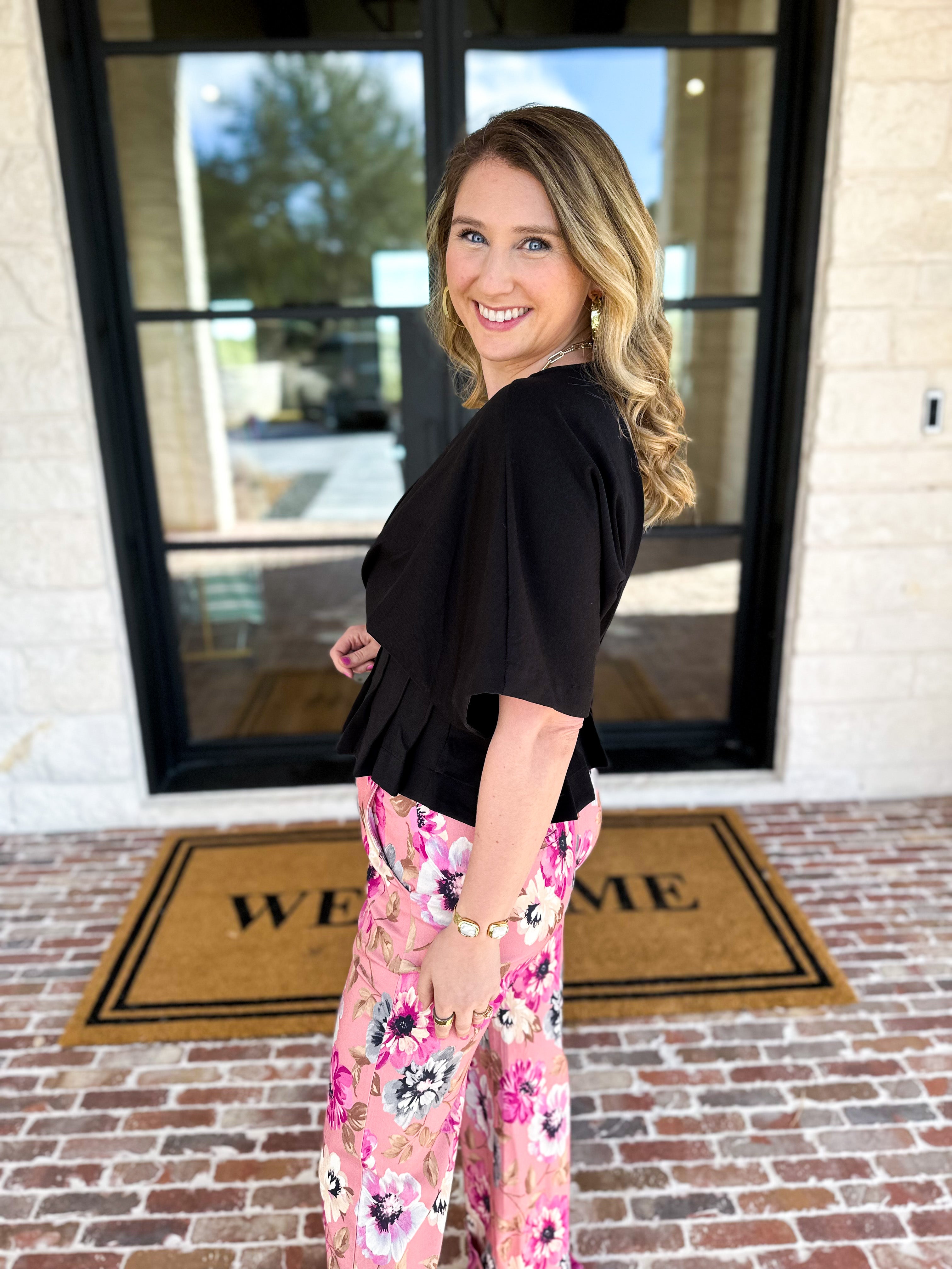 Elevated Chic Top - Black-200 Fashion Blouses-ENTRO-July & June Women's Fashion Boutique Located in San Antonio, Texas