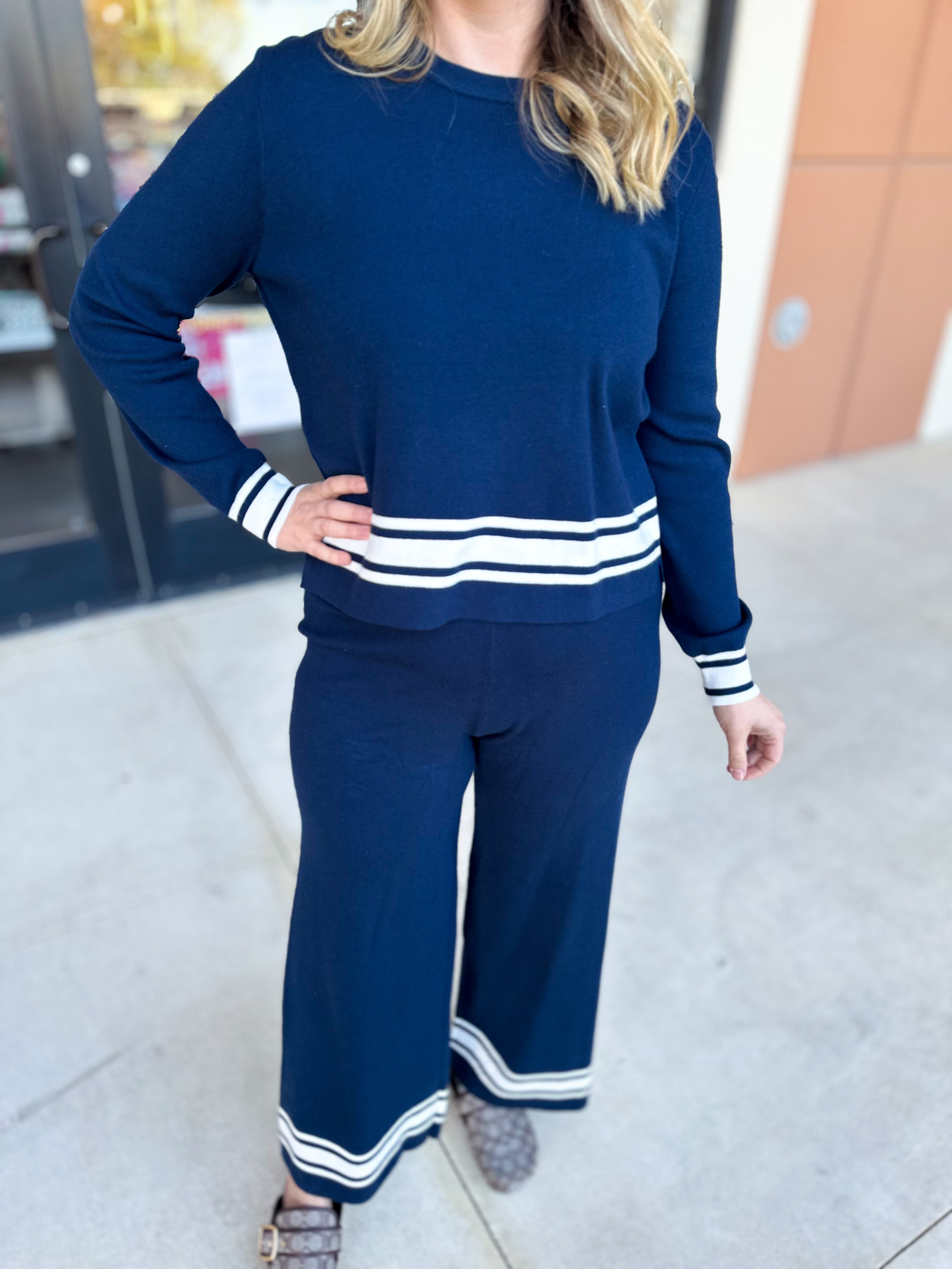 Sporty Knit Set-300 Athleisure/Lounge-SKIES ARE BLUE-July & June Women's Fashion Boutique Located in San Antonio, Texas