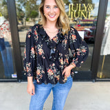The Kirsten Blouse - Black-200 Fashion Blouses-ENTRO-July & June Women's Fashion Boutique Located in San Antonio, Texas