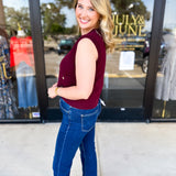 Classic Chic Knit Vest - Wine-230 Sweaters/Cardis-ENTRO-July & June Women's Fashion Boutique Located in San Antonio, Texas