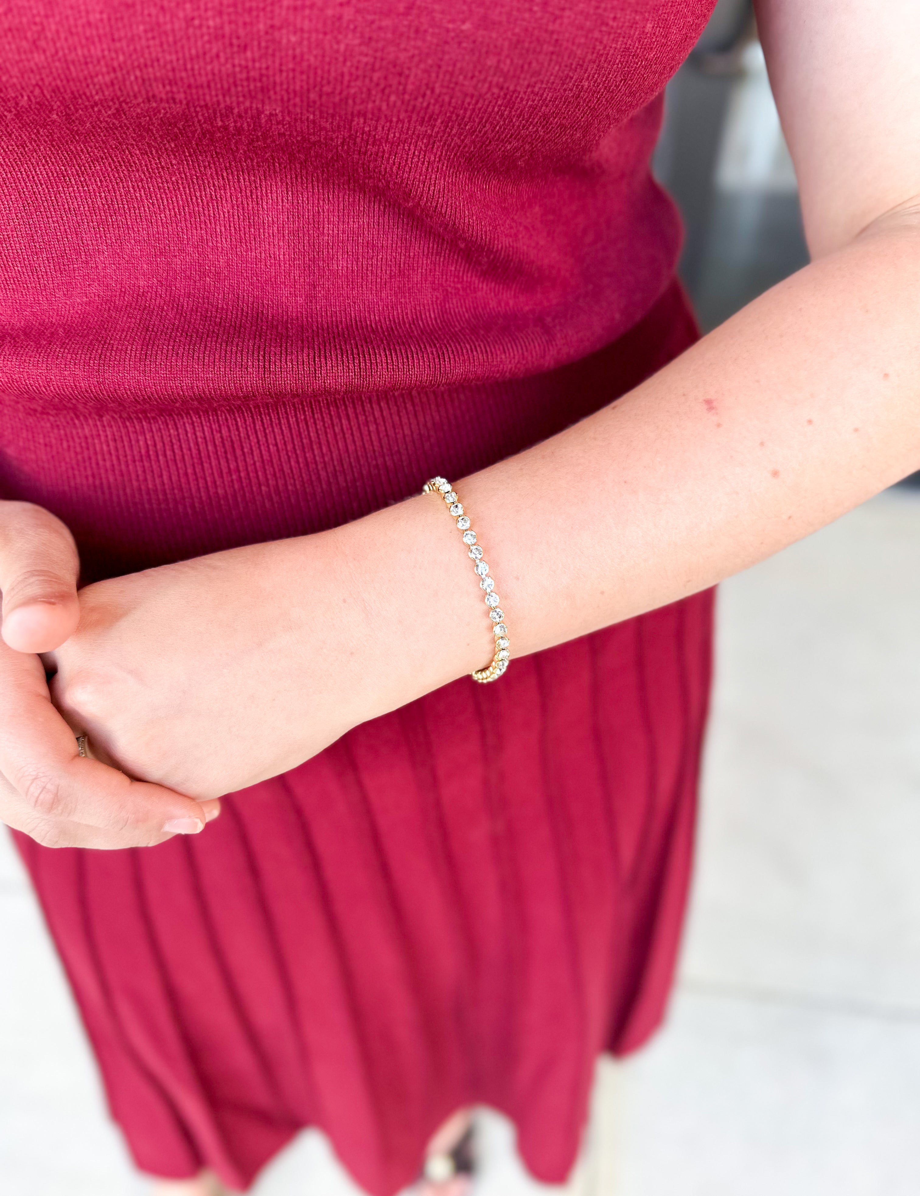 Natalie Wood - Enchanted Tennis Bracelet in Gold-110 Jewelry & Hair-Natalie Wood-July & June Women's Fashion Boutique Located in San Antonio, Texas