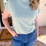 Soft Bloom Everyday Knit Top - Mint-230 Sweaters/Cardis-ENTRO-July & June Women's Fashion Boutique Located in San Antonio, Texas