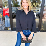 Classic Cut Button Down Blouse-200 Fashion Blouses-JODIFL-July & June Women's Fashion Boutique Located in San Antonio, Texas