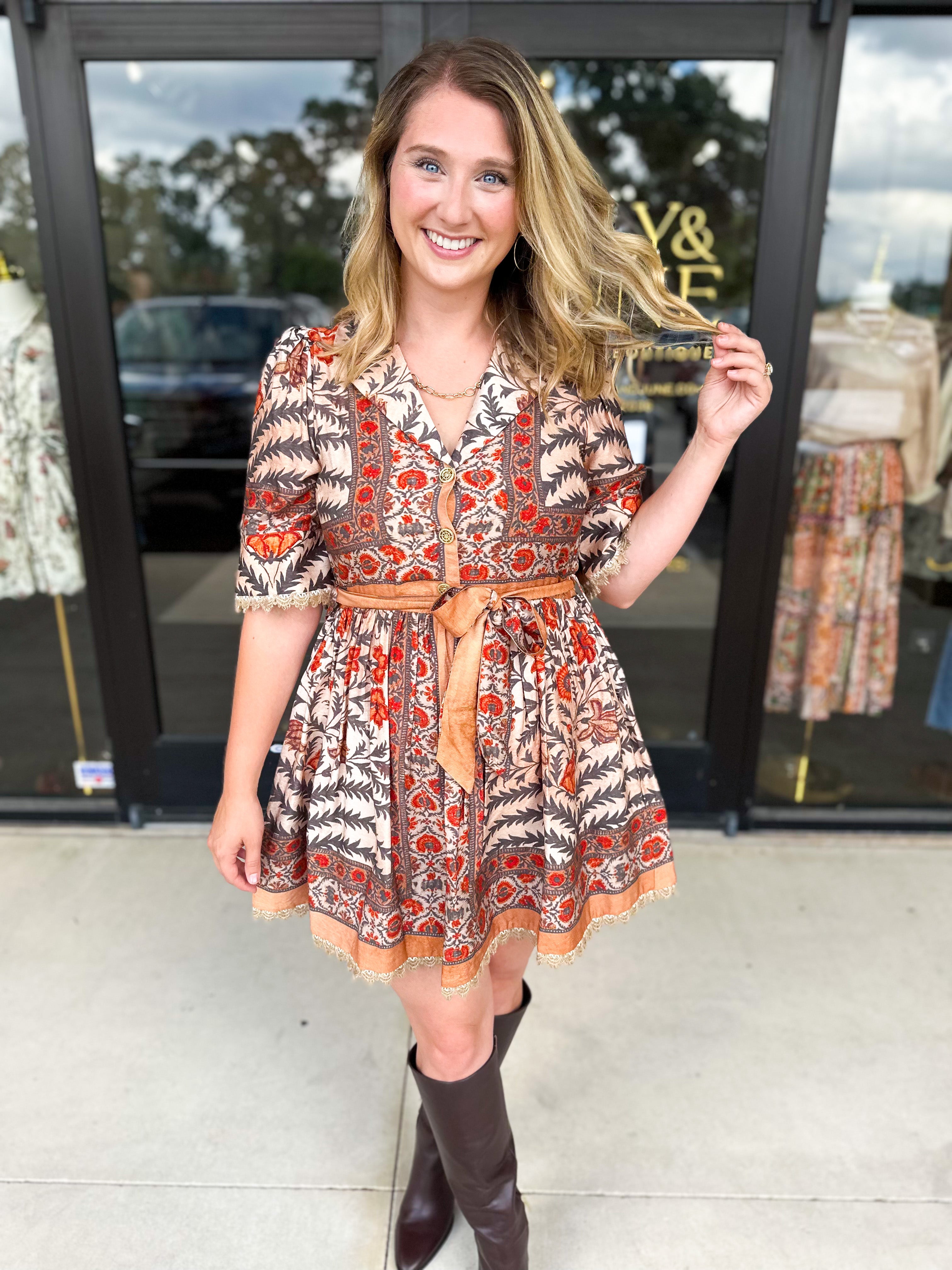 Charcoal Boho Mini Dress-510 Mini-ENTRO-July & June Women's Fashion Boutique Located in San Antonio, Texas