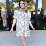 The Rosie Denim Mini Dress - Taupe-510 Mini-ENTRO-July & June Women's Fashion Boutique Located in San Antonio, Texas