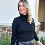 Classic Turtleneck Sweater Top - Black-230 Sweaters/Cardis-SKIES ARE BLUE-July & June Women's Fashion Boutique Located in San Antonio, Texas