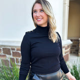 Classic Turtleneck Sweater Top - Black-230 Sweaters/Cardis-SKIES ARE BLUE-July & June Women's Fashion Boutique Located in San Antonio, Texas