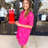 Hot Pink Lace Mini Dress-510 Mini-FATE-July & June Women's Fashion Boutique Located in San Antonio, Texas
